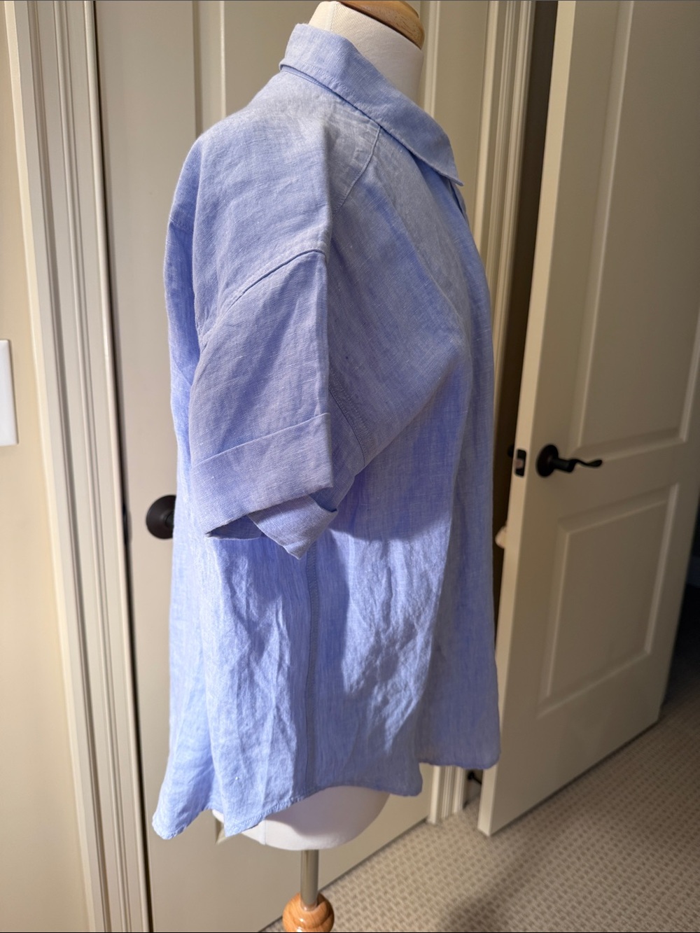 J. Crew Baird McNutt Irish Linen, light blue - Picture 2 of 3